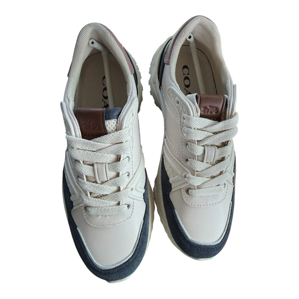 Coach Chalk Dusty Rose C143 GLT LTR Leather Sneakers 5.5 Designer Luxury NIB - Picture 11 of 15